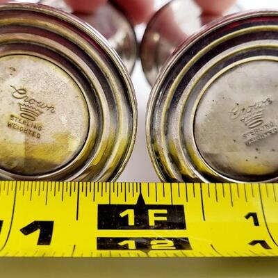 VINTAGE CROWN WEIGHTED STERLING SALT & PEPPER SHAKERS