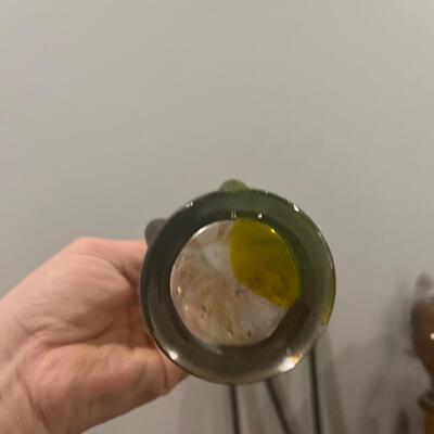 Swung glass vase with yellow