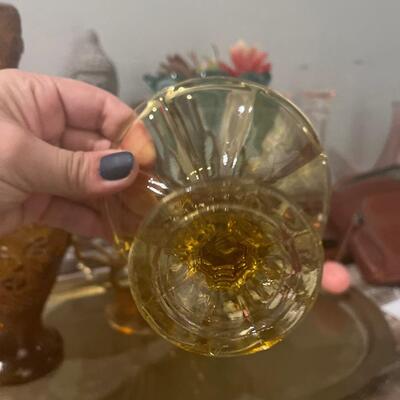Vintage glass in pedestal