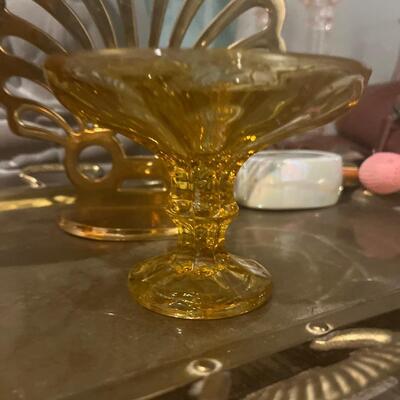 Vintage glass in pedestal