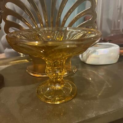 Vintage glass in pedestal