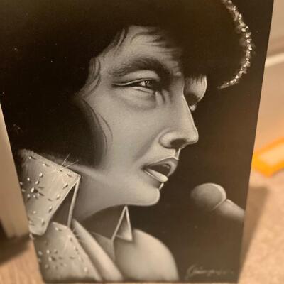 Vintage velvet painting of elvis