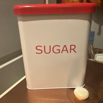 Tin sugar canister