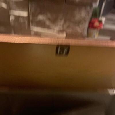 Vintage tin sewing container