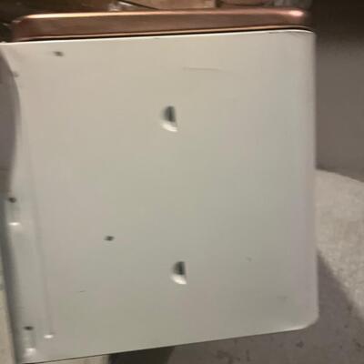 Vintage tin sewing container