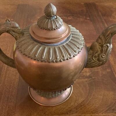 Vintage Copper & Brass Teapot
