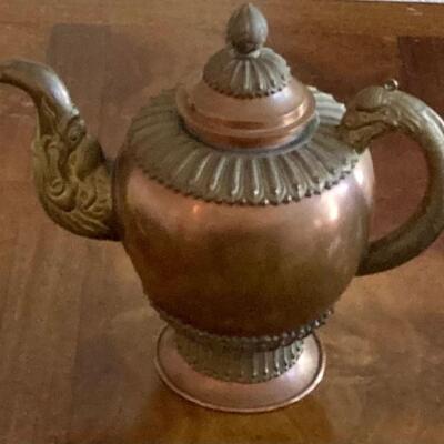 Vintage Copper & Brass Teapot