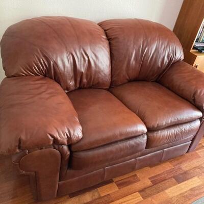 Ashley Furniture Brown Leather Loveseat