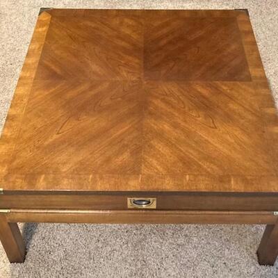 Coffee Table With Brass Accents