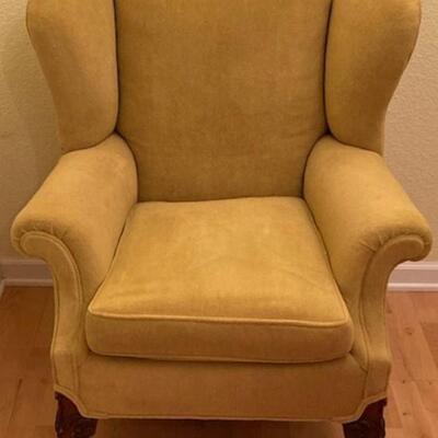 Vintage Yellow Wingback Chair