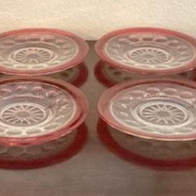 Eight Depression Glass Plates