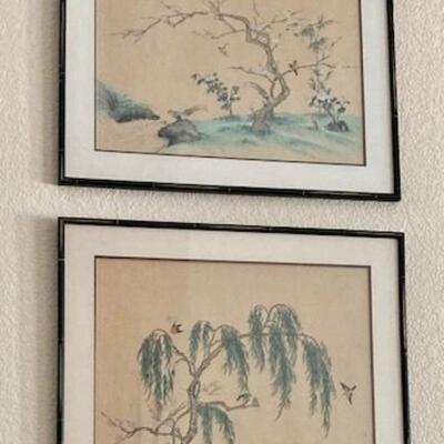 Two Asian Silk Paintings