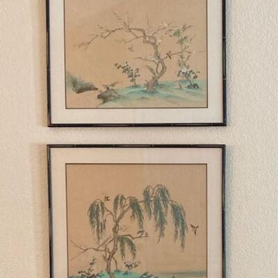 Two Asian Silk Paintings