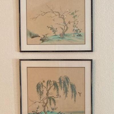 Two Asian Silk Paintings