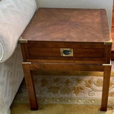 End Table With Brass Accents