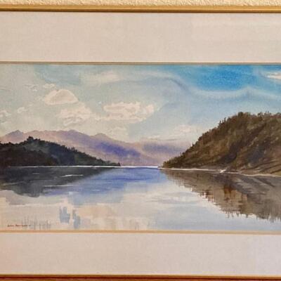 John Harrison Framed Watercolor of Lake Dillon, Colorado
