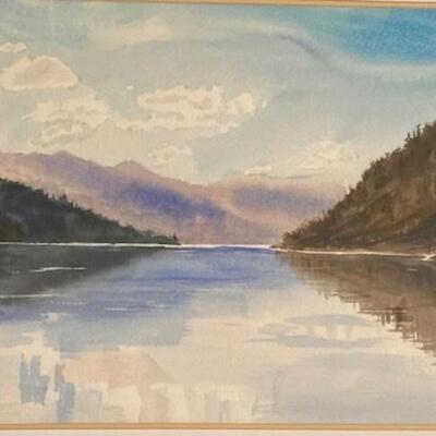 John Harrison Framed Watercolor of Lake Dillon, Colorado