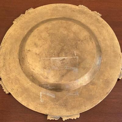 Vintage Brass Asian Plate (China)