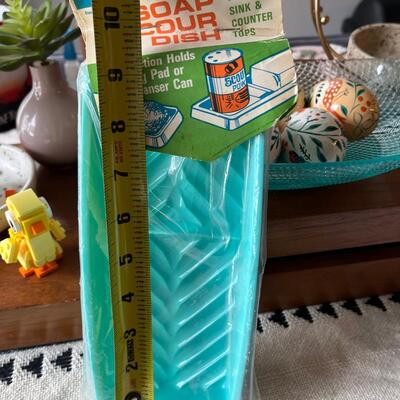 Vintage turquoise Lusterware tray