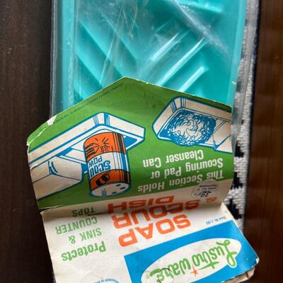 Vintage turquoise Lusterware tray
