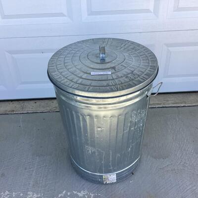 metal trashcan