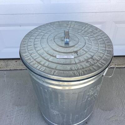 metal trashcan