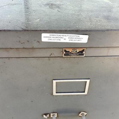 2 drawer legal size metal filing cabinet with key