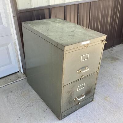 2 drawer legal size metal filing cabinet with key