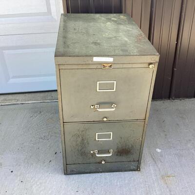 2 drawer legal size metal filing cabinet with key