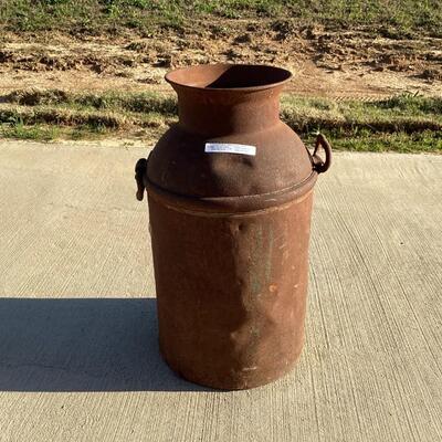 vintage metal milk jug