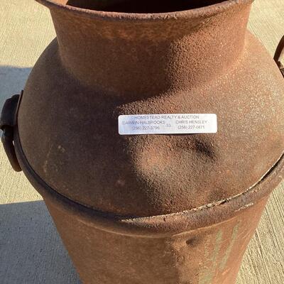 vintage metal milk jug