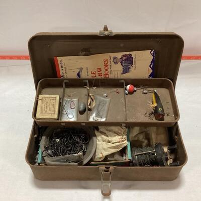 antique tackle box with contents
