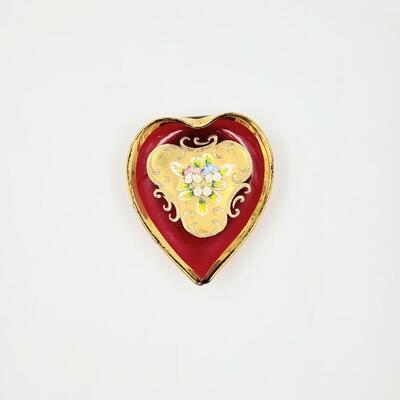 ITALIAN MURANO RUBY GLASS HEART PIECE