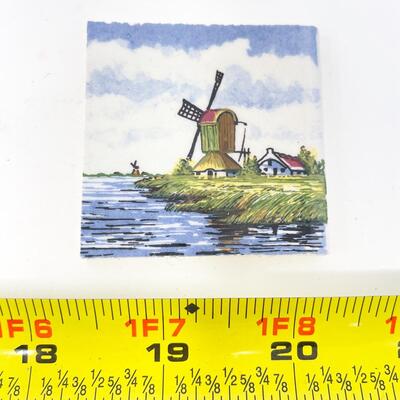2â€ DELFT HOLLAND WINDMILL DECORATIVE TILE