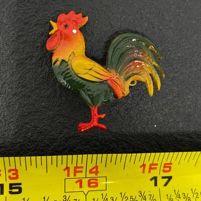 METAL ROOSTER PIN - MARKED â€œSCHâ€