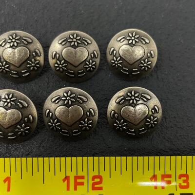 8 HEART BUTTONS - PEWTER?
