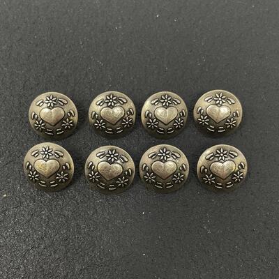 8 HEART BUTTONS - PEWTER?