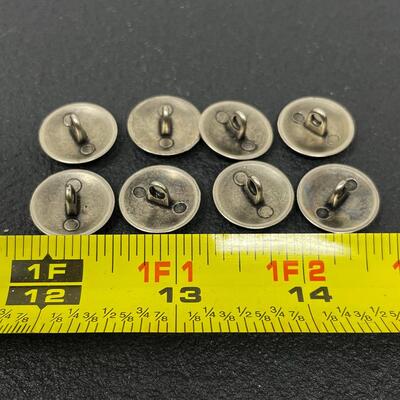 8 HEART BUTTONS - PEWTER?