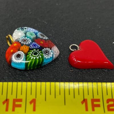 COLORFUL HEART PENDANTS BUNDLE - MILLIFIORI