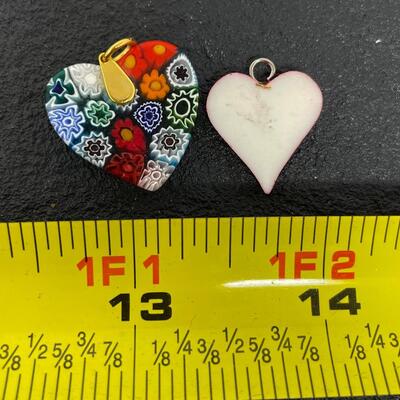 COLORFUL HEART PENDANTS BUNDLE - MILLIFIORI