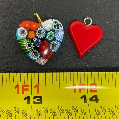 COLORFUL HEART PENDANTS BUNDLE - MILLIFIORI