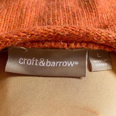 CROFT & BARROW EMBROIDERED CARDIGAN - SIZE LARGE