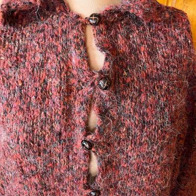 PURPLISH KNITTED CARDIGAN - HAND MADE?