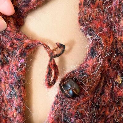 PURPLISH KNITTED CARDIGAN - HAND MADE?