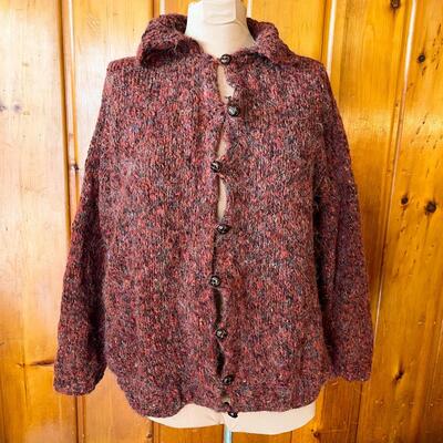 PURPLISH KNITTED CARDIGAN - HAND MADE?