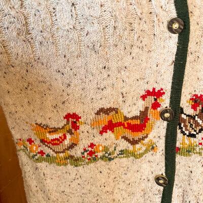 GERMAN CHICKEN CARDIGAN - SIZE LARGE