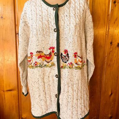 GERMAN CHICKEN CARDIGAN - SIZE LARGE
