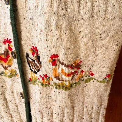 GERMAN CHICKEN CARDIGAN - SIZE LARGE