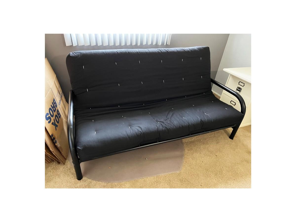 Black Folding Metal Frame Futon