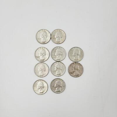 1964 SILVER QUARTERS - LOT OF 10 - #2